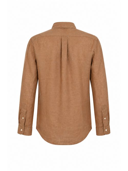 Camicia button-down in lino Brown POLO RALPH LAUREN | 710966294505